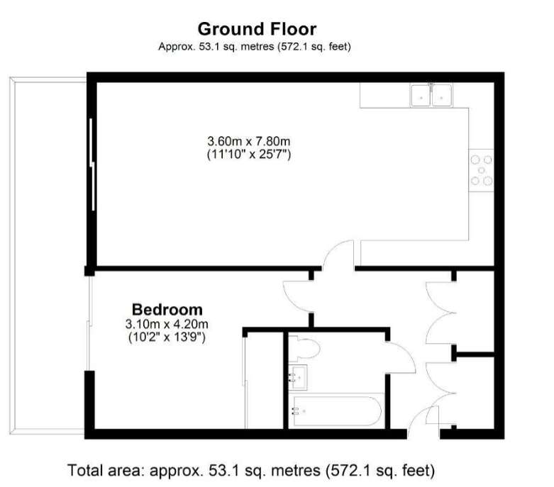 1 bedroom flat for sale - floorplan