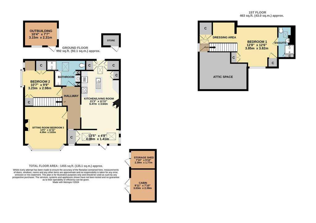 3 bedroom detached bungalow for sale - floorplan