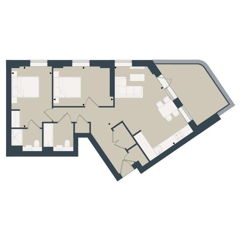 2 bedroom flat for sale - floorplan