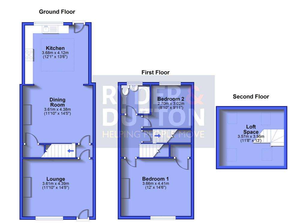 3 bedroom terraced house for sale - floorplan