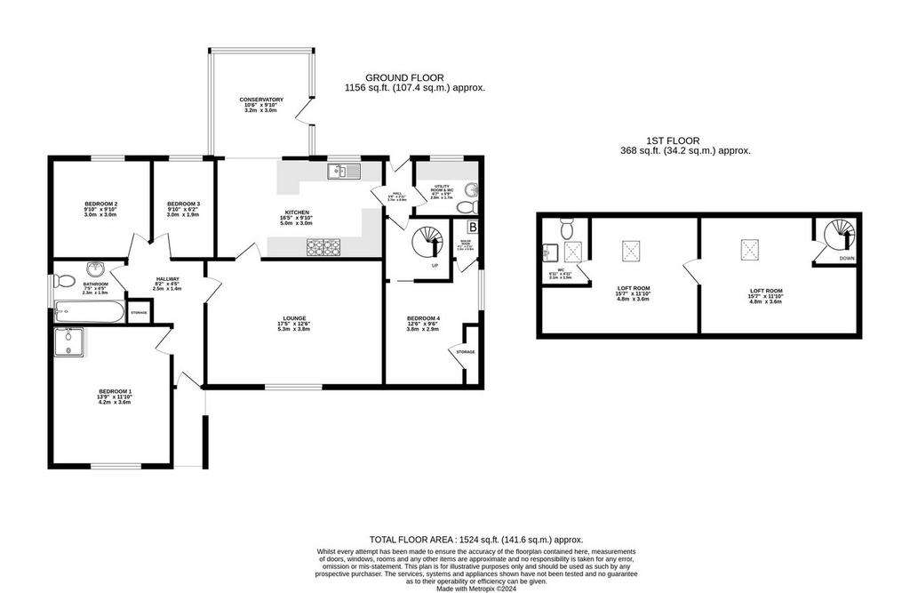 4 bedroom detached bungalow for sale - floorplan