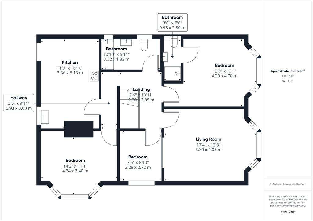 3 bedroom flat for sale - floorplan