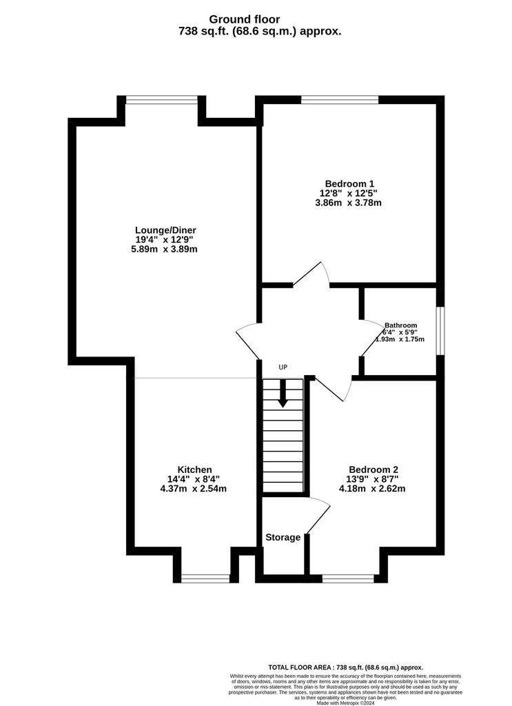 2 bedroom flat for sale - floorplan