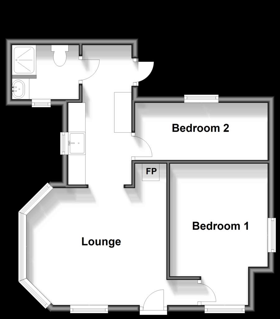 2 bedroom detached bungalow for sale - floorplan