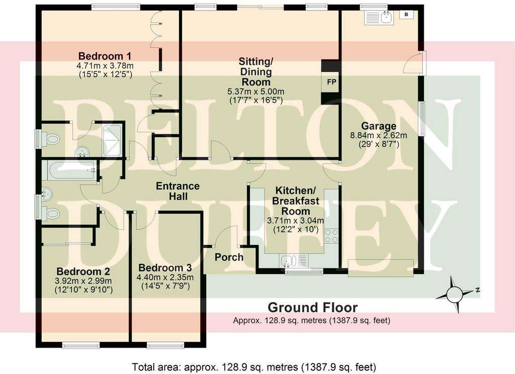 3 bedroom detached bungalow for sale - floorplan