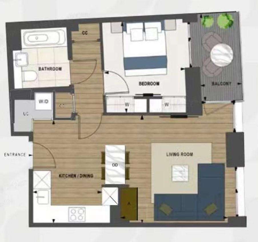 1 bedroom flat to rent - floorplan