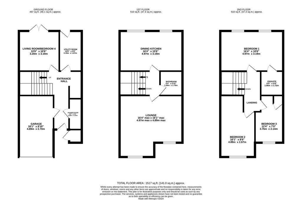 4 bedroom town house for sale - floorplan