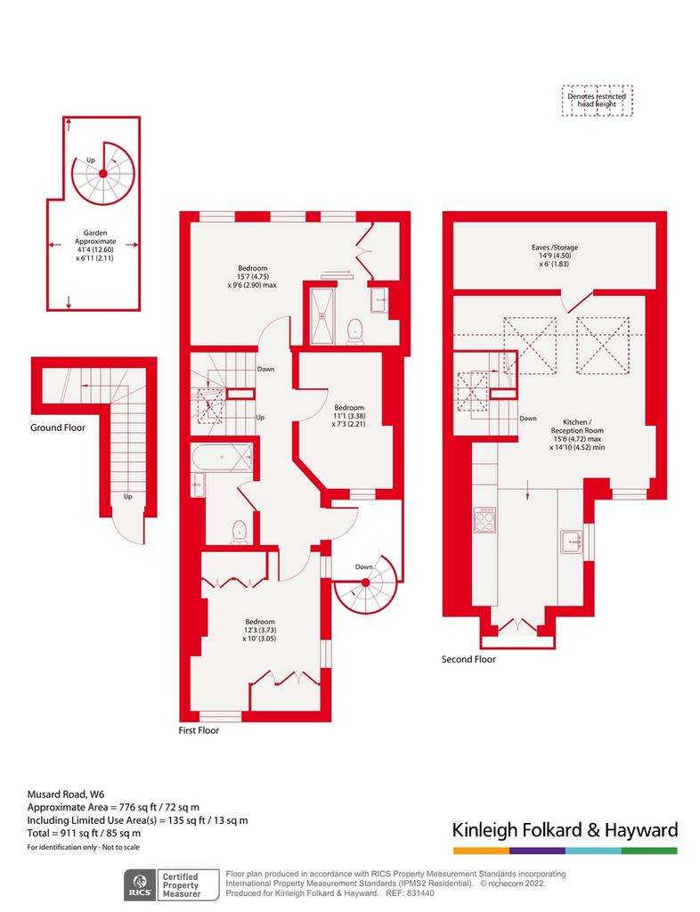 3 bedroom maisonette for sale - floorplan