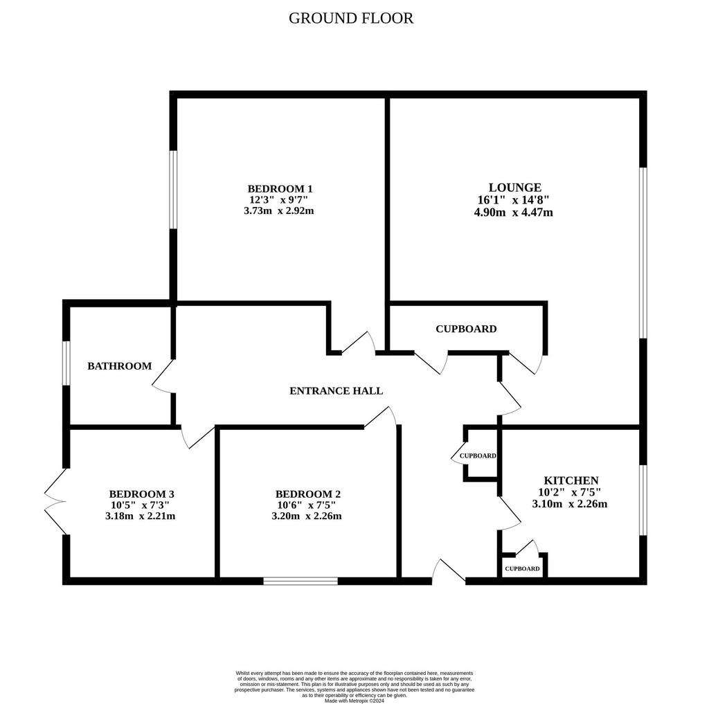 3 bedroom semi-detached bungalow for sale - floorplan