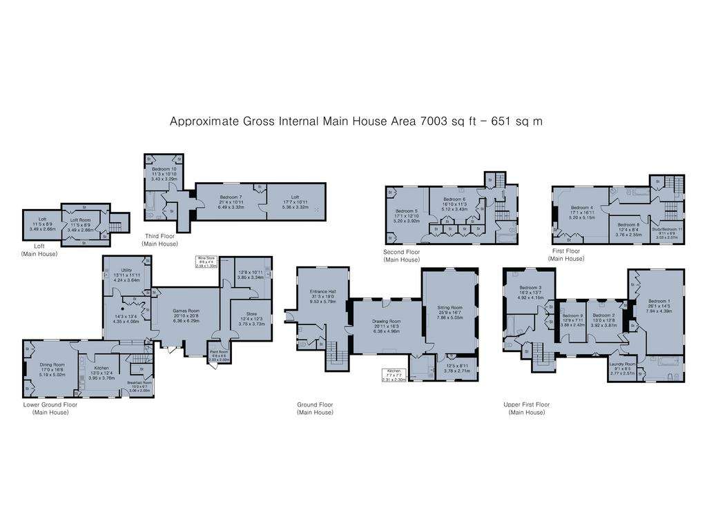 10 bedroom detached house for sale - floorplan