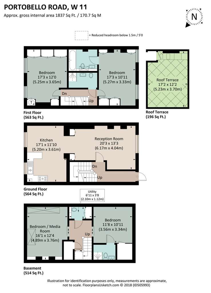 4 bedroom terraced house to rent - floorplan