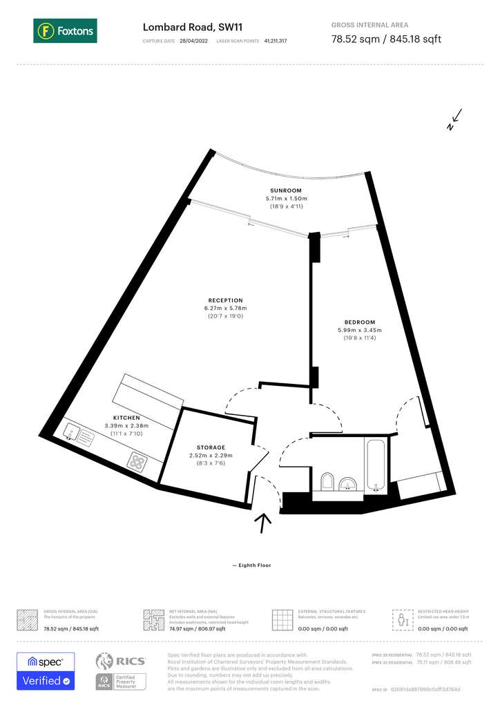 1 bedroom flat to rent - floorplan