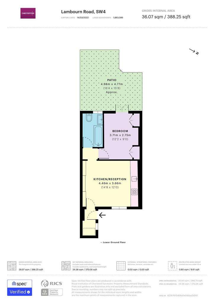 1 bedroom flat to rent - floorplan