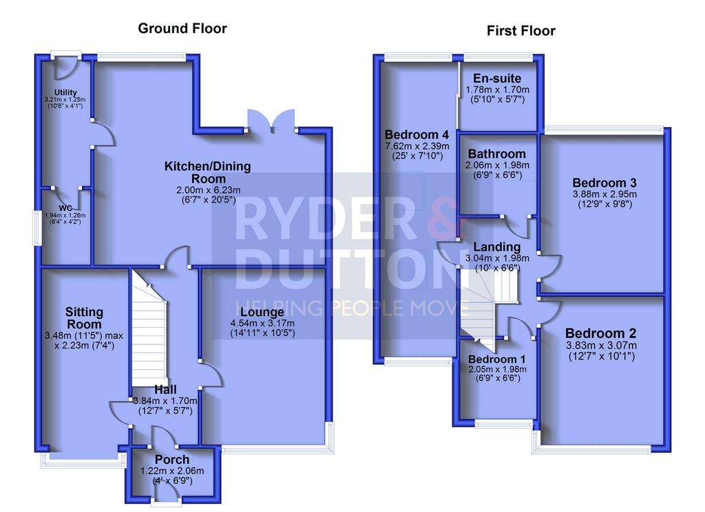 4 bedroom semi-detached house for sale - floorplan