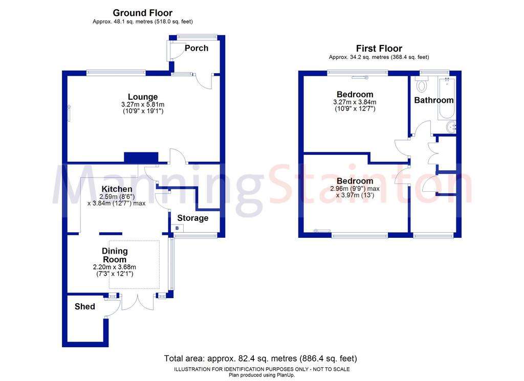 2 bedroom house for sale - floorplan