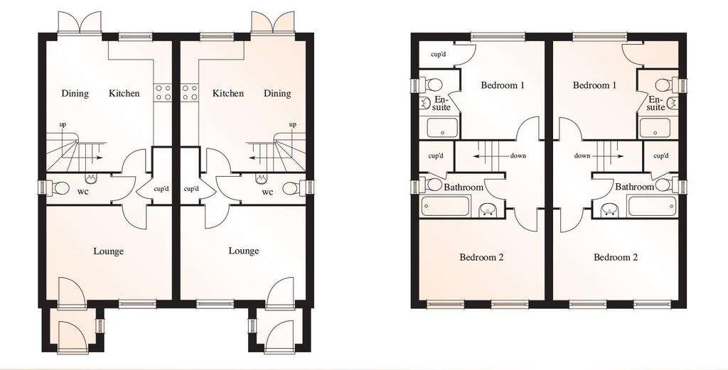 2 bedroom semi-detached house for sale - floorplan