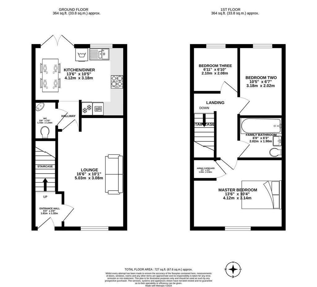 3 bedroom terraced house for sale - floorplan