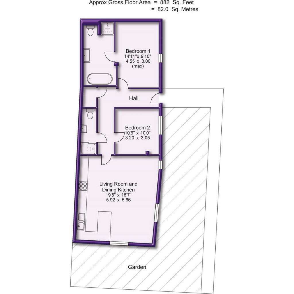 2 bedroom flat for sale - floorplan