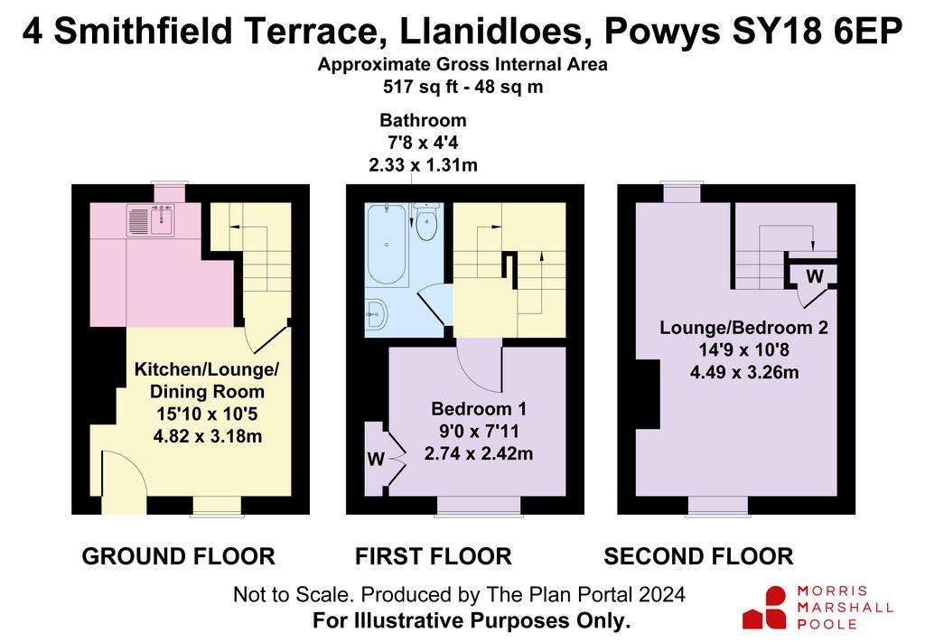 2 bedroom end of terrace house for sale - floorplan