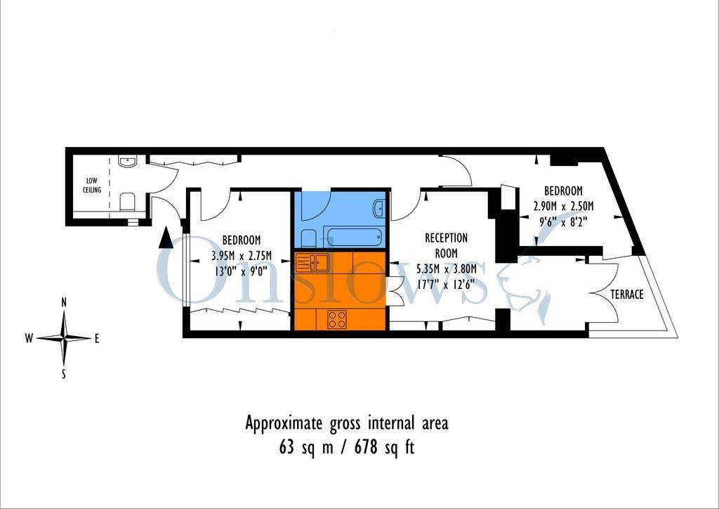 2 bedroom flat to rent - floorplan