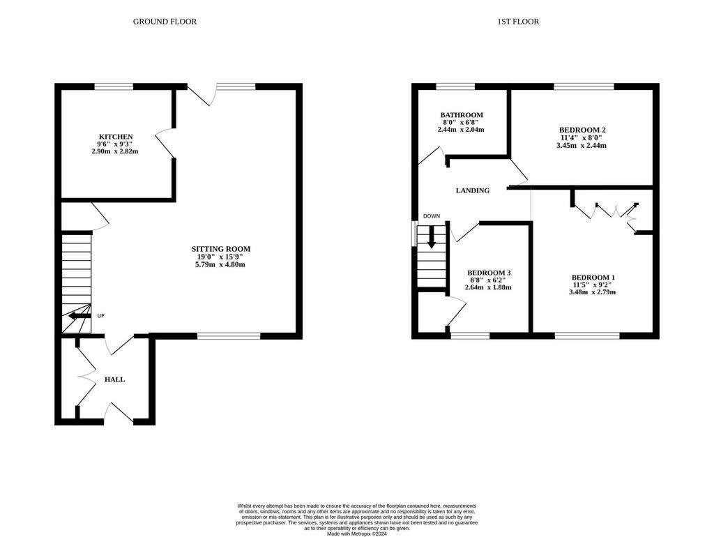 3 bedroom end of terrace house for sale - floorplan