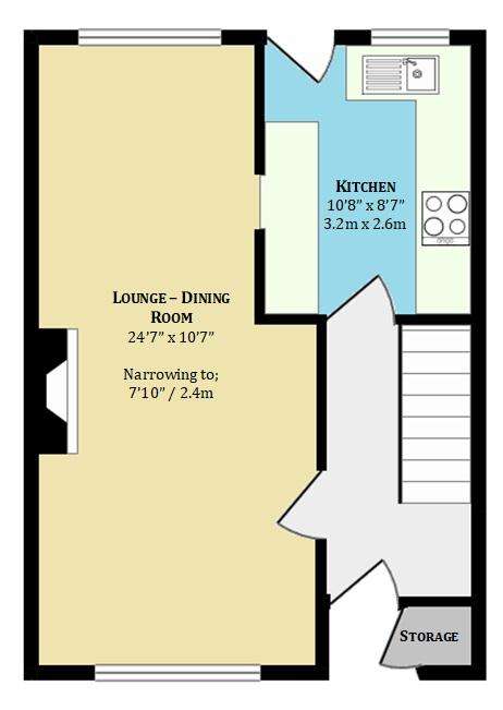 3 bedroom terraced house for sale - floorplan