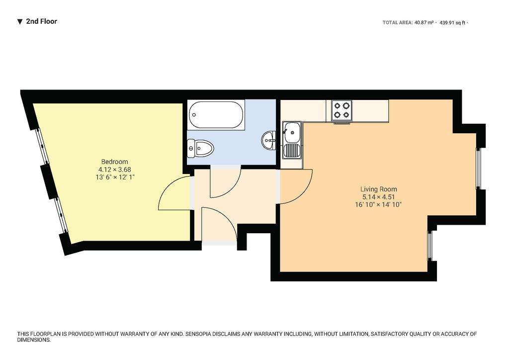 1 bedroom flat to rent - floorplan