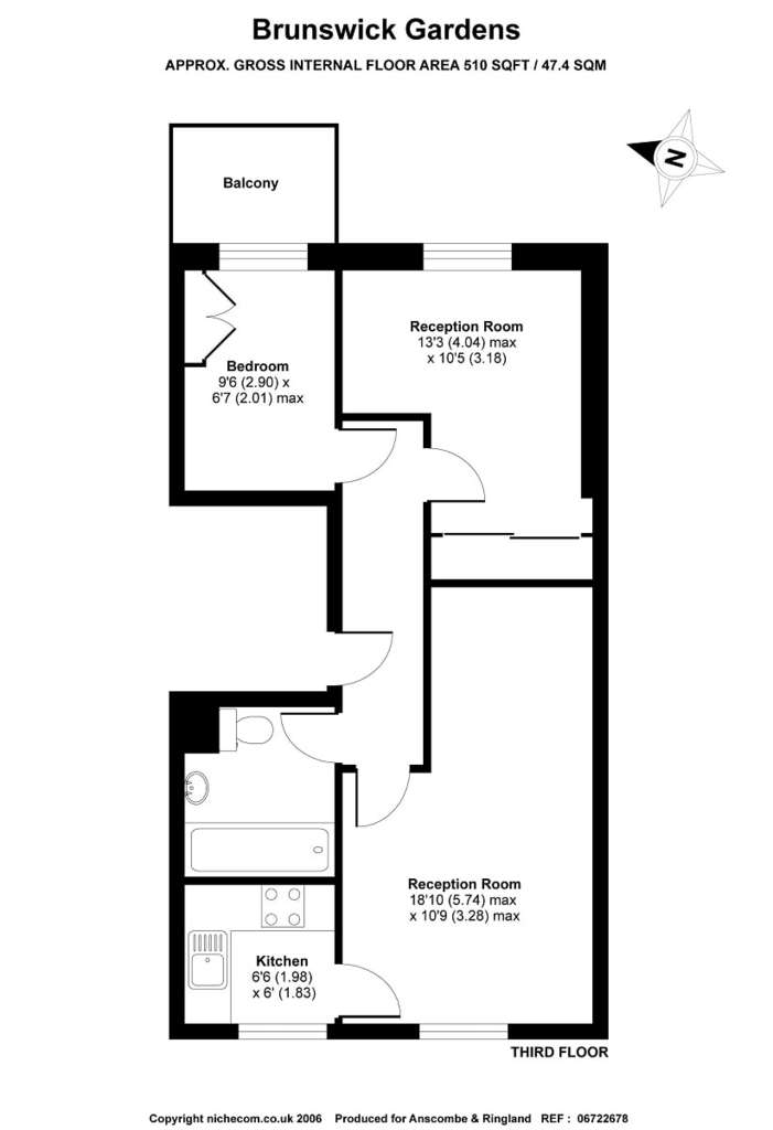 2 bedroom flat for sale - floorplan