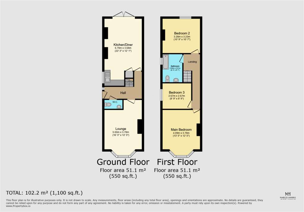 3 bedroom semi-detached house for sale - floorplan