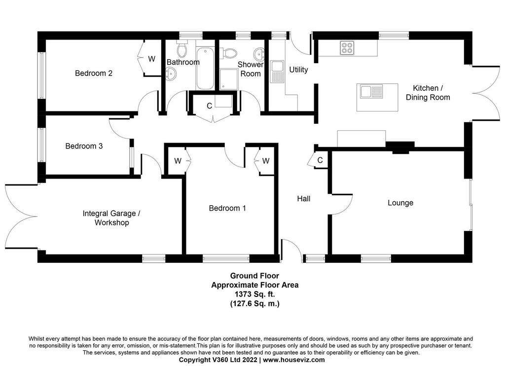 3 bedroom detached bungalow for sale - floorplan