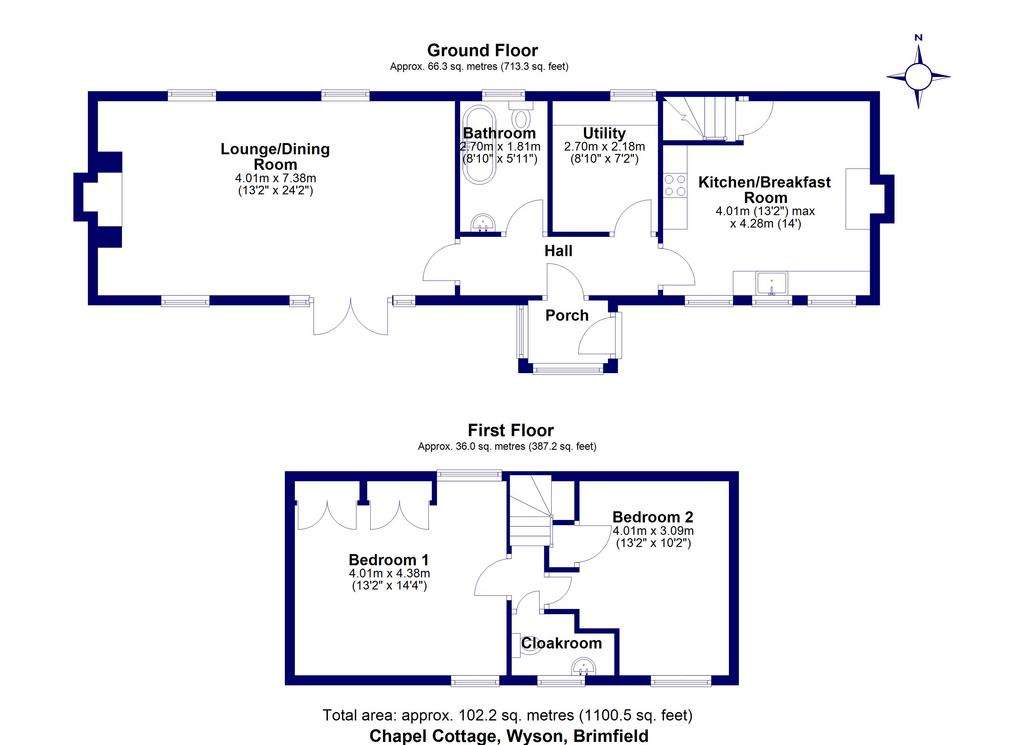 2 bedroom detached house for sale - floorplan