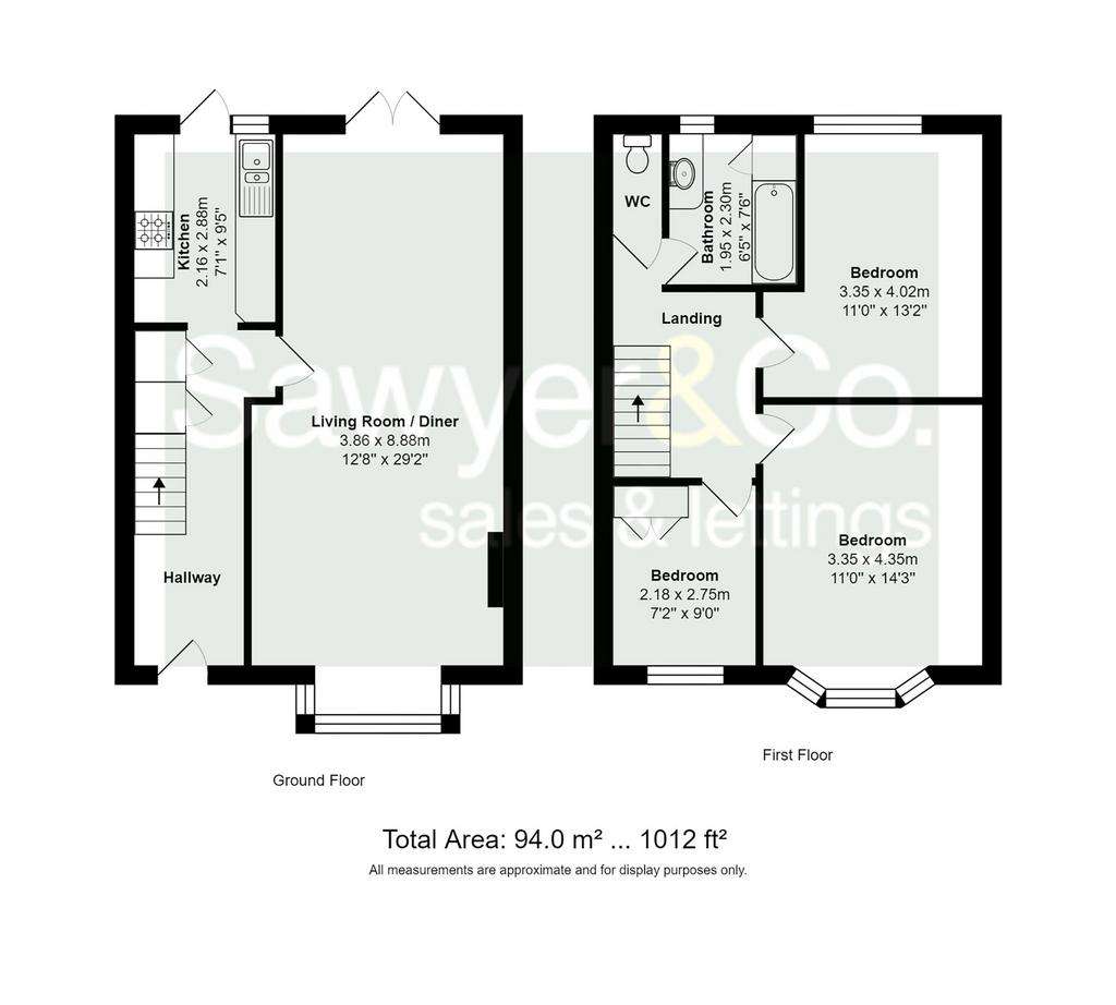 3 bedroom terraced house for sale - floorplan