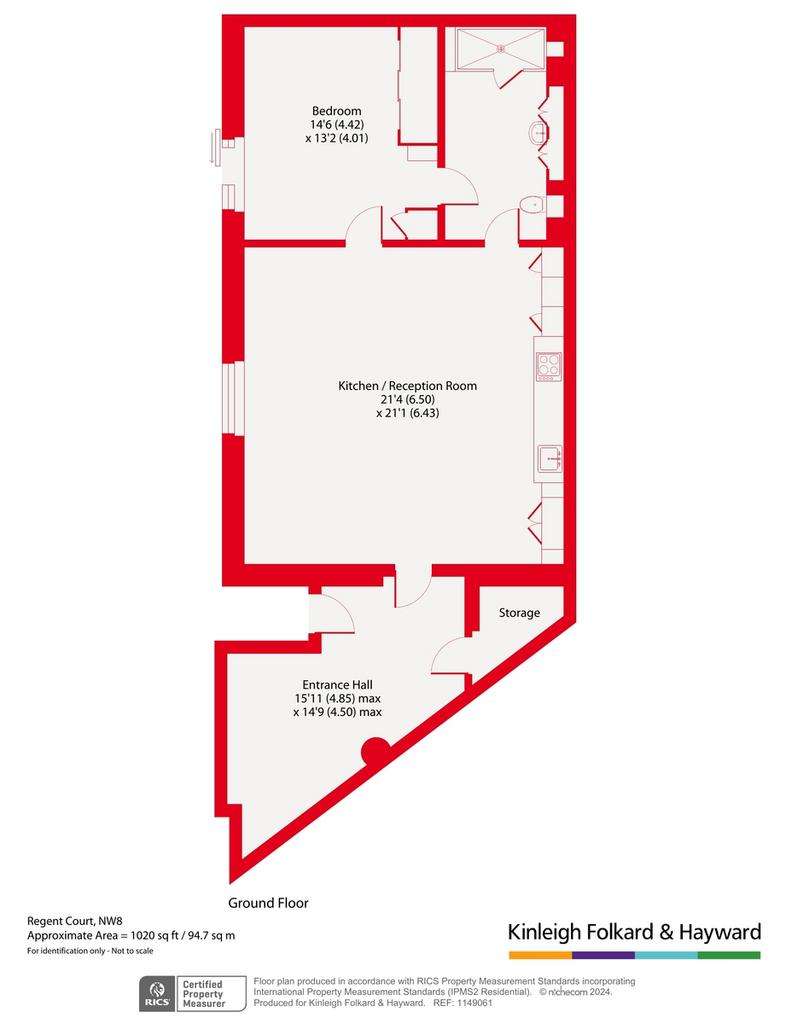 1 bedroom flat for sale - floorplan