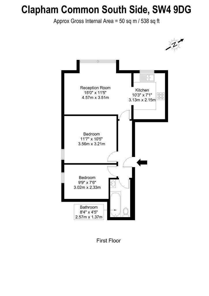 2 bedroom flat for sale - floorplan