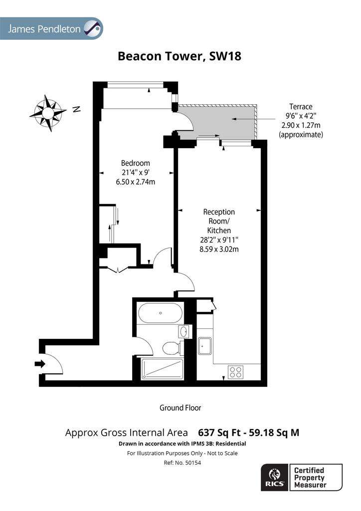 1 bedroom flat for sale - floorplan