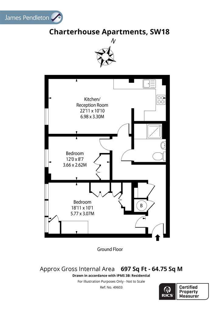 2 bedroom flat for sale - floorplan