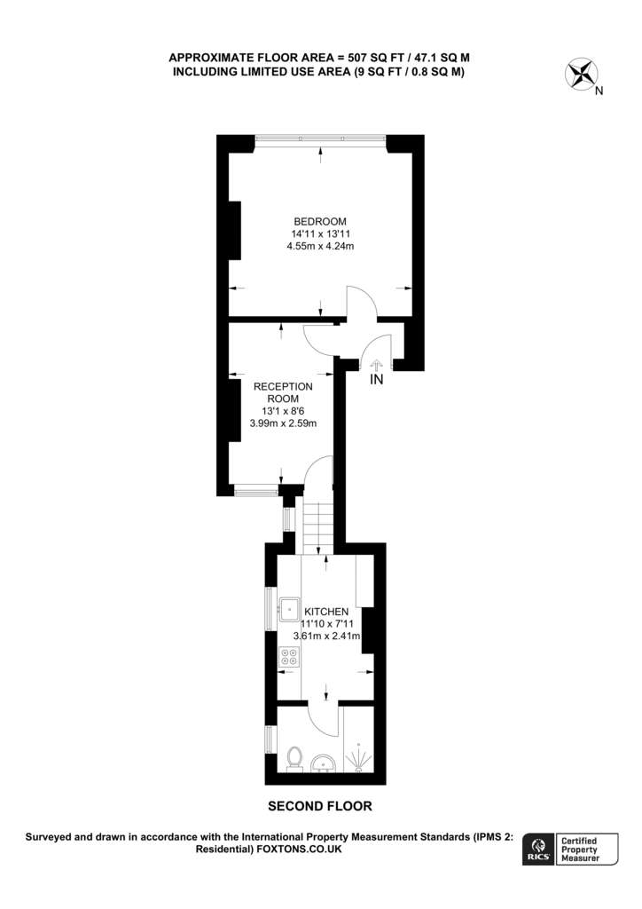 1 bedroom flat to rent - floorplan