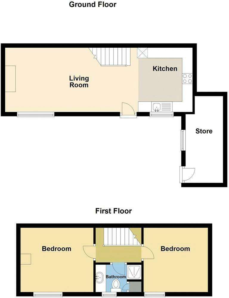 2 bedroom cottage for sale - floorplan