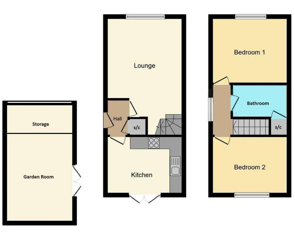 2 bedroom semi-detached house for sale - floorplan