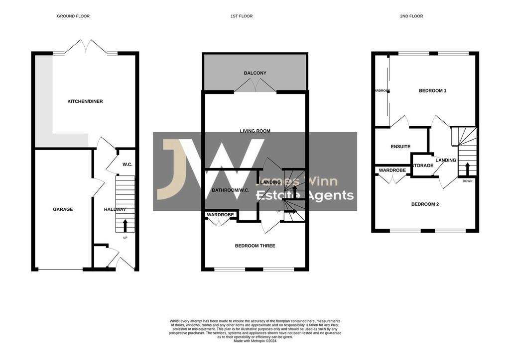 3 bedroom end of terrace house for sale - floorplan