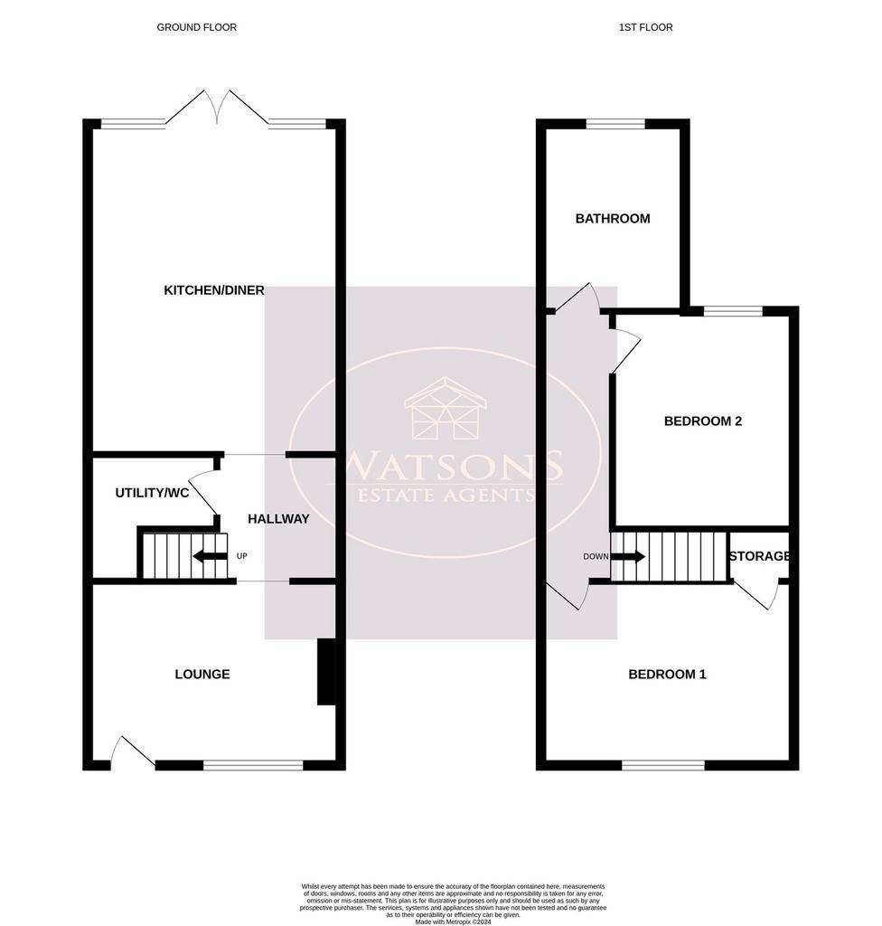 2 bedroom semi-detached house for sale - floorplan