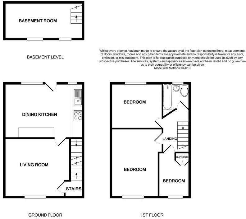 3 bedroom terraced house for sale - floorplan