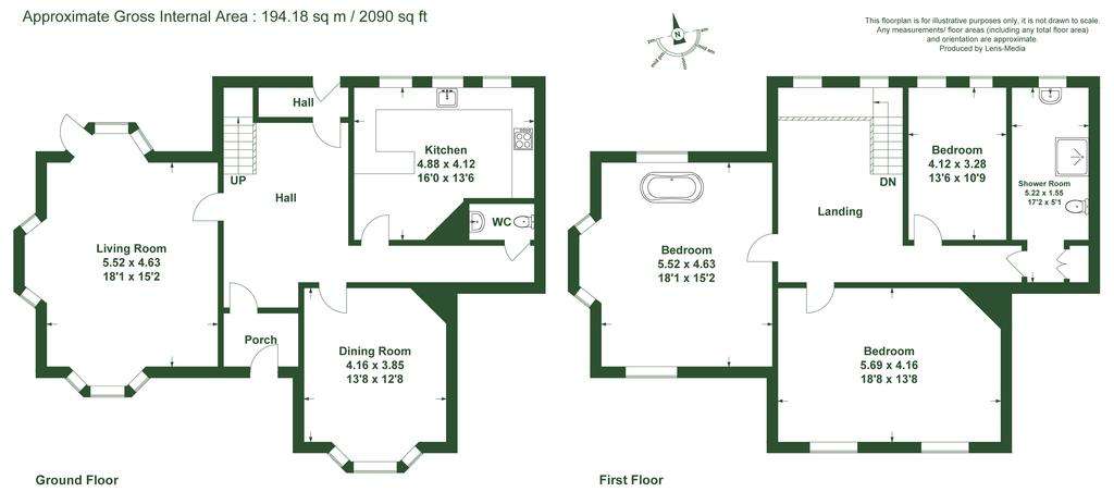 3 bedroom semi-detached house for sale - floorplan