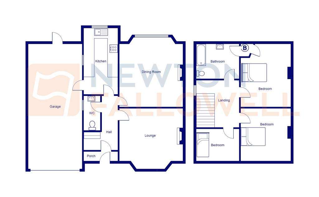 3 bedroom semi-detached house for sale - floorplan