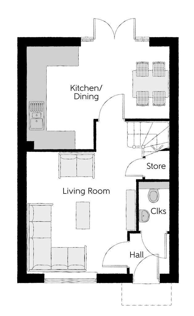 3 bedroom semi-detached house for sale - floorplan