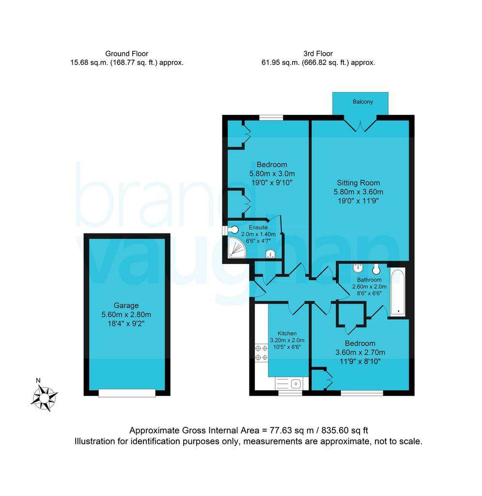 2 bedroom flat for sale - floorplan