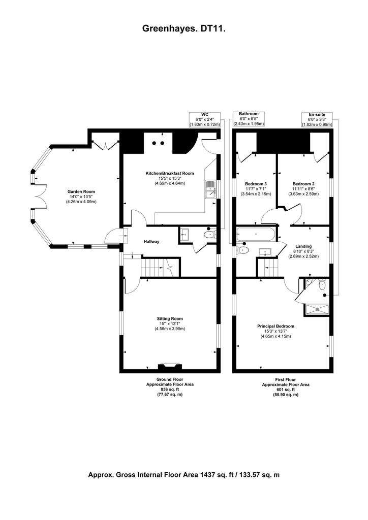 3 bedroom cottage to rent - floorplan