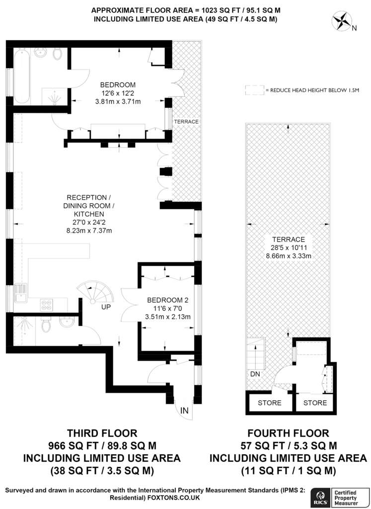 2 bedroom flat to rent - floorplan