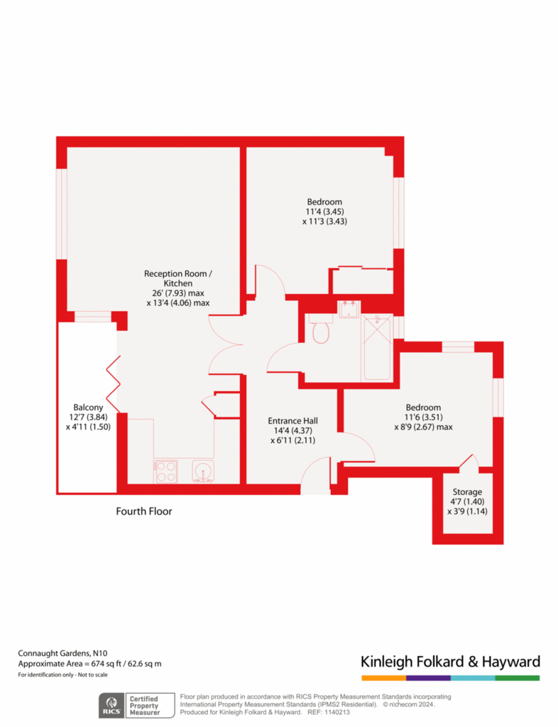 2 bedroom penthouse apartment for sale - floorplan