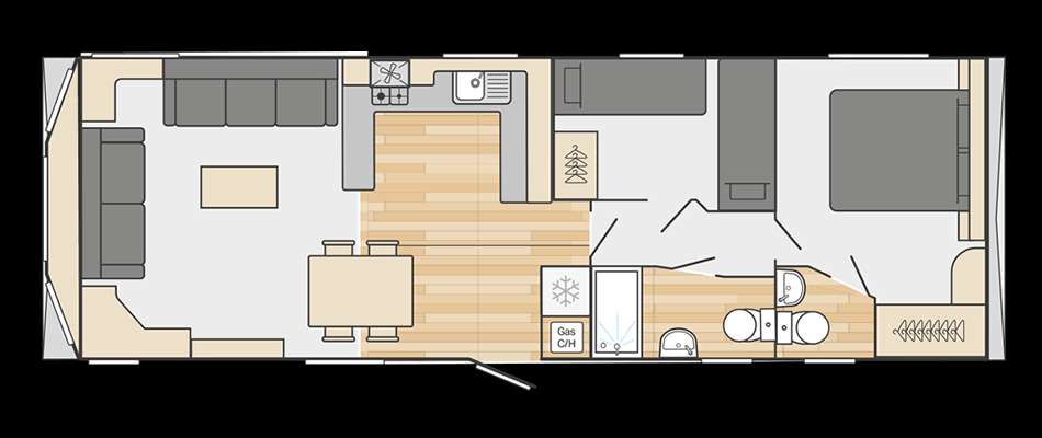 2 bedroom Lodge for sale - floorplan